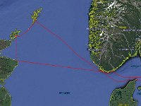 2002 Lixa rutt  Lixas rutt under seglingen till Shetland 2002